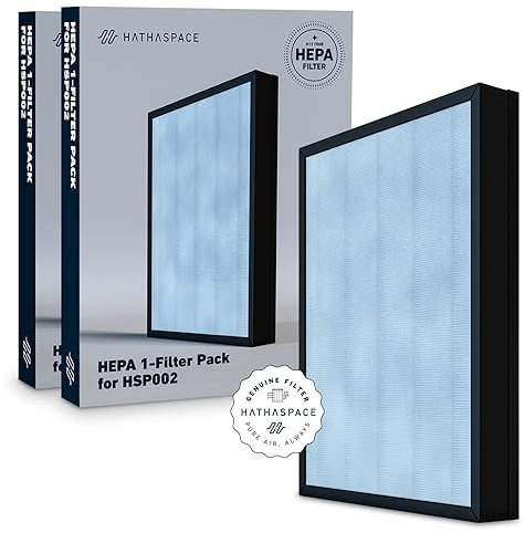 Hathaspace Air Purifier Hepa Filter Replacement - Certified Filters for HSP002 Smart Air Purifiers - Easy to Install, H13 True Hepa - 2 Pack
