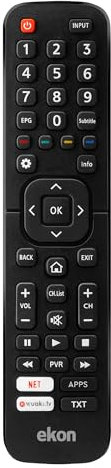 Ekon Telecomando Universale per TV e Smart TV Hisense, Telecomando Sostitutivo con Controllo Intuitivo, Scorciatoie per App e Servizi Streaming, Senza Installazioni Subito Pronto all'Uso