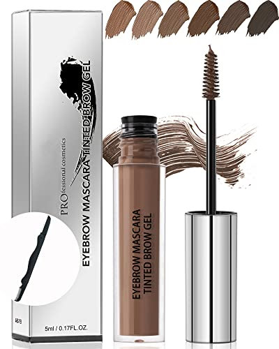 Eyebrow Gel, Waterproof Tinted Eye Brow Gel, Long Lasting Quick Drying Eyebrow Glue, Semi-Permanent Eyebrow Filler, Volumizing Enhance Brow Mascara Tinted, Transfer-proof, With Brow Tool-04 Dark Brown