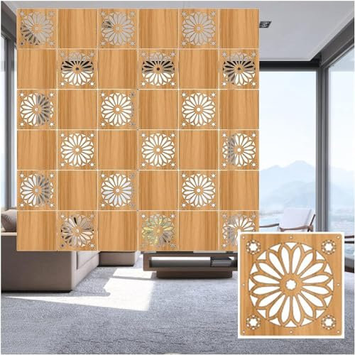 Hängender Raumteiler, Holz-Kunststoff-Wohnzimmer-dekoratives Wand-Paneel, Hotel-dekorativer Paravent, 2 Stile (Farbe: Natur-B, Größe: 15 Stück) (Color : Natural-a, Size : 50pcs)