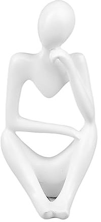 Harz Denker Statue Abstrakt Desktop Display Denker Figur für Home Office (Weiße Linke)