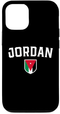 Hülle für iPhone 12/12 Pro Jordanische Flagge, klassischer sportlicher Abzeichenstil