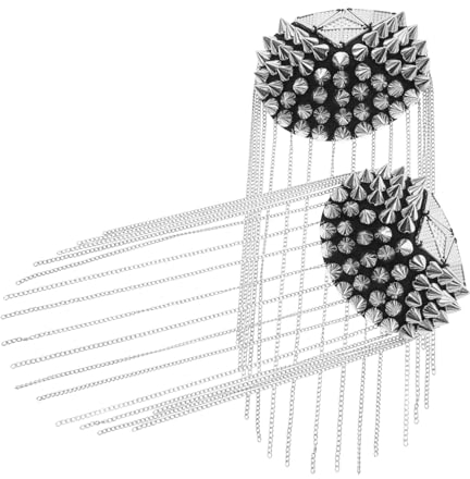 Yardenfun Schulterklappen Aus Metall Mit Quastenkette Modische Fransen-schulterklappen Zur Kleidungsdekoration Für Uniformen Und Kostüme