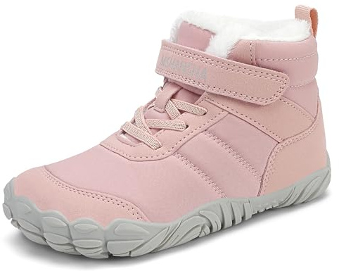 Mishansha Kinder Winter Barfußschuhe Winterschuhe | Jungen Mädchen Winterstiefel，Winterboots Outdoor Breite Zehenbox Wanderschuhe，Chill II，Warm Gefüttert，Leicht，Rutschfest