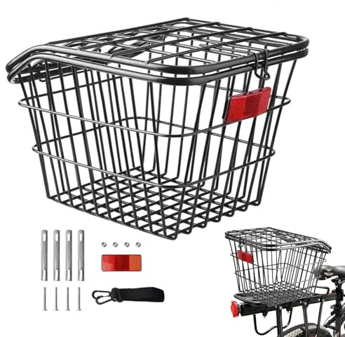 Cycling Wire Rear Basket | Metal Rear Cycle Basket | Cycle Rear Storage Basket | Frame Cycle Rear Shelf | Bikes Basket For Rear Carrier | Cycling Shopping Basket