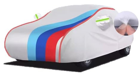 VIVAZYQ Autoplane Wasserdicht Atmungsaktiv Passend Für Ford Focus MK1, mit Reißverschluss und Oxford-Stoff Draussen Autoplane, Vollgarage Autoabdeckung für Schnee Regen Staub Hagel Schutz(B)