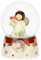 THUN, Boule De Neige Engel mit Mistel aus Glas und hochwertiger Keramik, mittlere Version, Weihnachts-Kollektion, Sammlerstück, Geschenkidee für Weihnachten, Ø 7,9 cm, 11 cm h