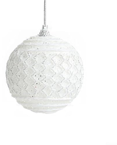 Adornos para árbol de Navidad de 8 cm, esferas decorativas para decoración de fiestas y celebraciones festivas (blanco)