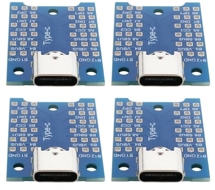 eMagTech Placa Adaptadora USB-C de 4 Piezas Placa Adaptadora USB 3.1 Tipo C Hembra Placa de Conexión Tipo C Placa PCB de Prueba para Depuración Resolución de Problemas Y Prueba de Funciones