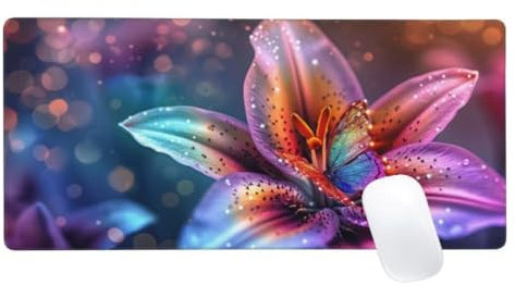 Clou Girofle Tapis de Souris XXL 900x400mm, Tapis de Souris Fleur, Tapis Souris pour Clavier et Bureau, Étendu Tapis de Souris Gamer,Lavable Surface lisse,Base Antidérapante,Améliorer Précision Z2-736