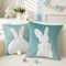 Kissenbezug 45x45 Ostern, 2er Set Osterdeko Hase Schwanz Kissenbezug Samt, Osterdeko Modern Hase Deko Kissenhülle, Osterhase Kissenbezüge für Kissen 45x45, Ostern Deko Zimmer Deko Aesthetic (Grün)