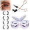 3D Natural Look Magnetic Eyelashes,4 Pairs Reusable No Glue Needed Magnetic Eyelashes,Best Magnetic Lashes Kit Easy to Use for Patry Gift