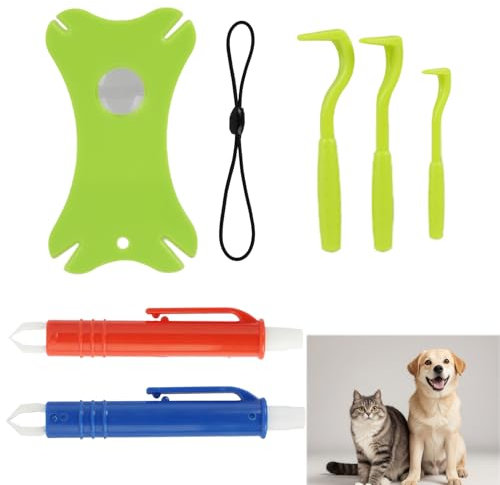 Set di pinze per zecche per persone e animali domestici, 6 pezzi per rimuovere le zecche, set completo per rimuovere le zecche, compatibile per cani, gatti e bambini