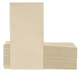 VelaHub Soft Point 50 Servietten, 1/8 Falten, Hochwertige, Einwegserviette, 39x38 cm, Champagner