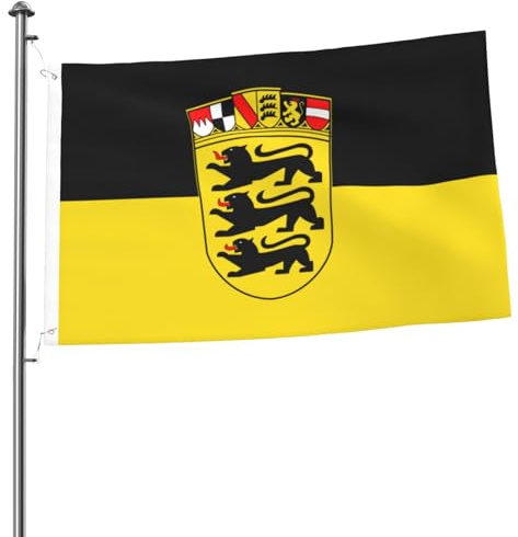 Flagge des Landes Baden-Württemberg für den Außenbereich – 60 x 90 cm große Flaggen für draußen, perfekte Gartenflagge und Hofflaggen für die Sommerdekoration