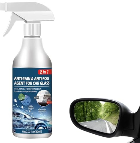 60ml Voiture Anti Pluie Agent,Voiture Verre Hydrophobe Revêtement Imperméable Agent,pour Rétroviseur Voiture,Efficace Contre La Buée,Anti-Pluie Spray pour Voiture Pare-Brise Rétroviseur