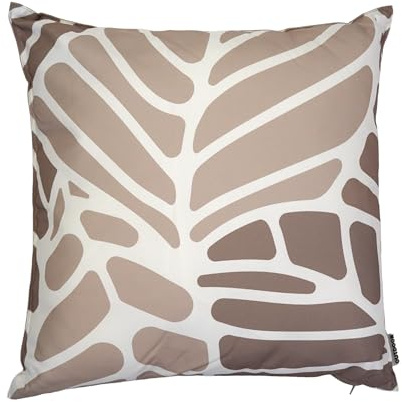 Outdoorkissen 45x45cm Wasser-, Wetterfest 370g (Muster - Beige / Braun) | Der Reißverschluss erleichtert das Öffnen des Bezugs; 370 g Füllung sorgen dafür, dass das Kissen direkt einsatzbereit ist.