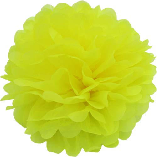 Creativery 1 Papier Pompon 20cm (gelb 645) // Pompom Bommel Papier Kugel Seidenpapier Pompon Blumen Deko Hängedeko Raumdeko
