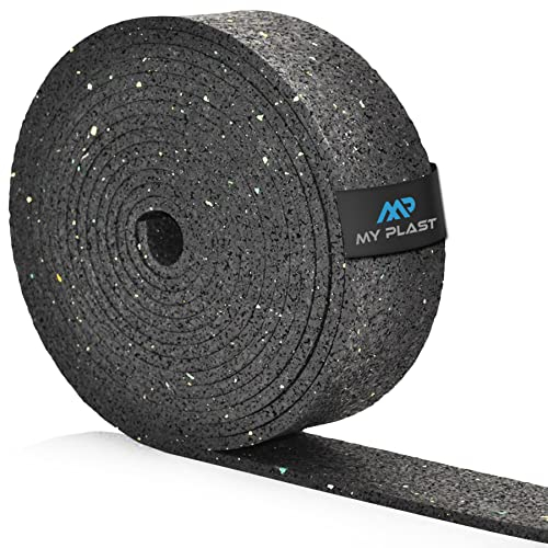 My Plast Antirutschmatte zur Ladungssicherung (10 Meter x 50 mm x 6 mm) auch in 6mm, 8mm, 10mm, Bautenschutz Matte, Terrassenpad Rolle für Terrassenbau, Waschmaschinen Unterlage, Gummiunterlage