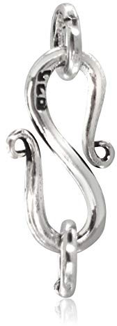 The Jewellery Store London – 925 Sterling Silver S Hook Eye Clasp (18mm x 6mm x 1.9mm) – Handmade, Nickel-Free Jewellery Finding for Necklaces, Bracelets & Lobster Clasps