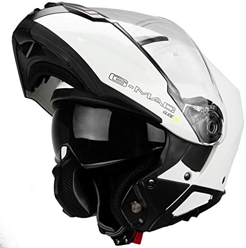 G-MAC Glide Evo Flip Front Motorcycle Helmet - Gloss White
