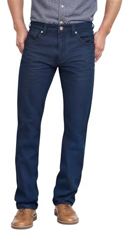 Ethanol Herren-Jeans, superbequem, glatt, Stretch-Strick, Jeans, Fünftaschen, Indigo/Mandala-Traum, 42W / 32L