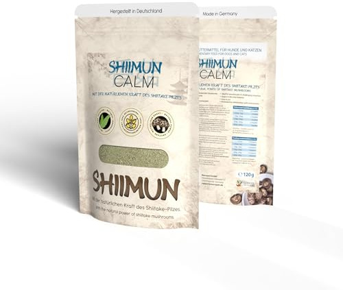 Bellfor Shiimun Calm – Ergänzungsfuttermittel für Hunde und Katzen mit Shiitake zur Unterstützung bei Angst, Stress und emotionalem Gleichgewicht – 120 g