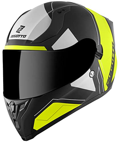 Bogotto V128 Strada Helm, schwarz matt/gelb, 2XL