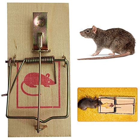 tooloflife 1/4x Wooden Mouse Trap Rat Traps Catching Traps Reusable Bait Pest Catcher for Control Indoors and Outdoors