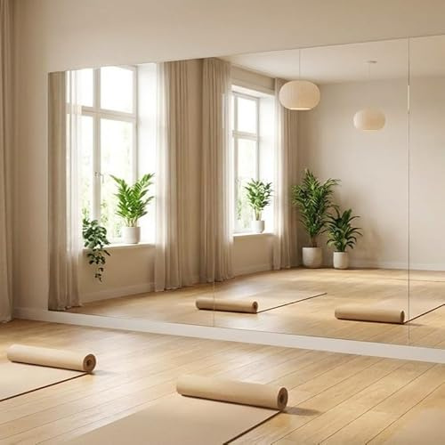 MirrorOutlet 6Ft X 3Ft 183 X 91cm Large Mirror Glass With 4 Holes Home Gym Dance Studio Etc