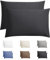 Sleeptime Kissenbezug 60 x 70 Anthrazit - 2er Set - 100% Baumwolle - Kissenhülle 60x70 - Mit Hotelverlsuss