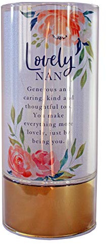 Widdop and Co Sophia Light Up Tube Light with Sentiment - Lovely Nan