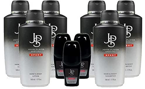 JPS Sport Hair & Body Shampoo + Hand & Body Lotion + Deo Roll-On, je 3x500ml