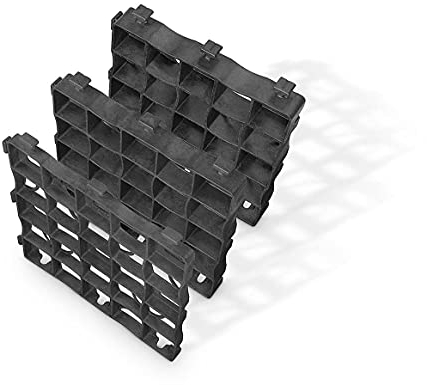 BAUZAUNWELT Rasengitter aus recyceltem Kunststoff ECO GRID X5 - Abmessung: ca. 330 x 330 mm - Fläche: ca. 50 m² (450 Gitter) - Nutzhöhe: 48 mm - Belastbarkeit unbefüllt: 175 t/m²