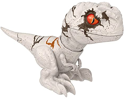 Jurassic World GWY57 - Uncaged Rowdy Roars Atrociraptor Dinosaurier Spielfigur, beweglich mit Brüll- und Kau-Reaktion, Spielzeug für Kinder ab 4 Jahren