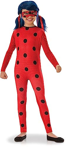 Rubie's Rubies – Miraculous Offizielles Kostüm – Einsteiger-Kostüm Ladybug für Kinder – Größe 7 – 8 Jahre – Kostüm mit Overall und Maske mit elastischem Band
