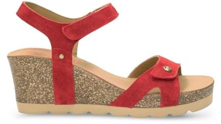 Panama Jack Damen Sandaletten Julia, Frauen Sandalen,Ohne Verschluss,Sommersandalen,bequem,flach,Sommerschuhe,Freizeitschuhe,offene,Rot,40 EU / 7 UK