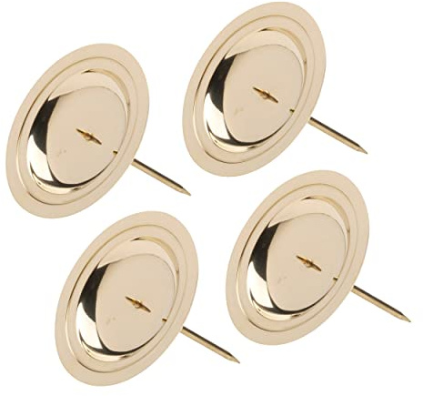 NKlaus 4X Adventskranz-Kerzenteller Ø7cm, Messing Gold | Kranzteller für Advent und Weihnachtsdeko, 0,5cm