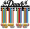 CREATCABIN Porta Medaglie in Legno Danza Ballerino Medaglie Appendiabiti Espositore Nero Montaggio A Parete Appeso Domestico 2 Riga 20 medaglie Concorso Balletto Regalo per Amanti Danza Ginnastica