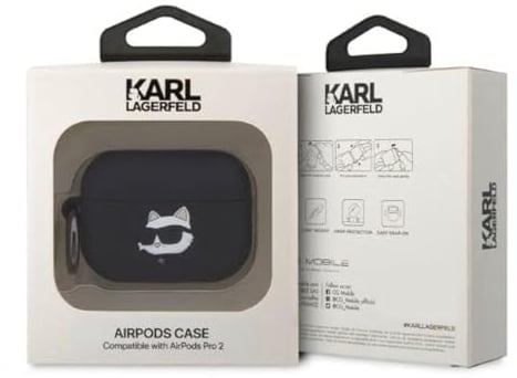 Karl Lagerfeld Silicone NFT Choupette Head 3D hülle AirPods Pro 2, schwarz