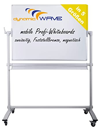 Dynamic-Wave Doppelseitiges Mobiles Whiteboard & Kreidetafel 120 x 90 - Magnetisch, Fahrbar & Drehbar für Büro, Schule & Mehr