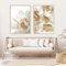 Sarah Duke Premium Poster 2er Set, Gold Blätter Weiß Blumen Wandbilder Leinwand Bilder, Leichter Luxus Wanddeko Poster Wohnzimmer, Ohne Rahmen (30 x 40 cm)