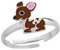 Kinderschmuck Ring kleines Reh Kidz. Tier Schmuck Geschenke für Mädchen, Kinder. Weite verstellbar aus 925 Sterling Silber. Kommt in kleiner Geschenkbox.
