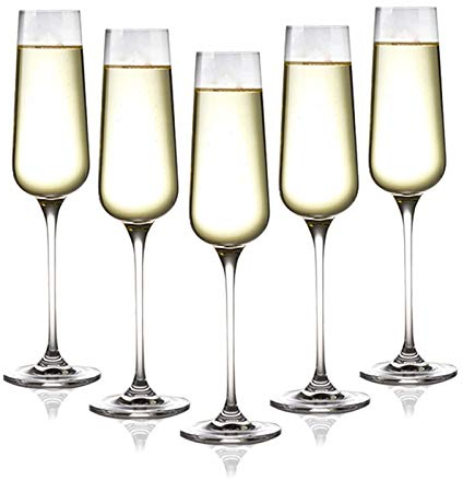 Coupe a Champagne Champagne Flûtes 6pcs 8Oz □ Tall, Crystal Clear Clarity, Verre sans soudure de la tour sans soudure, Verre sans plomb de qualité, vin scintillante de qualité. Verres à Champagne