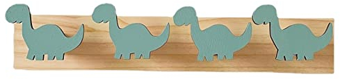 PW TOOLS Dinosaurier-Wandhaken für Jungenzimmer | Dekorativer Tier-Dinosaurier-Wandhaken aus für Kinderzimmer | 4 niedliche Tierhaken für Jungen-Schlafzimmer, Kinderzimmer