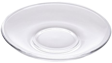 Hoement Soucoupe Verre Transparent Rond Assiette Décorative pour Café et Snacks Plat à Desserts Accessoire de Table Élégant et Pratique