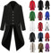 Halloween Herren Jacke Für Karneval Gehrock Versorgen Kölner Oberteile Kostüme Classic Unterteile Atmungsaktiver Unterteile Erfrischendes Party Oberbekleidung Party Frack Mantel Uniform（1-Black，3XL）