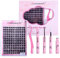 proamate Kit per l'estensione delle ciglia a grappolo kit per l'estensione delle ciglia fai da te con legante per ciglia e applicatore144 pezzi da 0.07D curl Cluster(10-16 mm,144 cluster eyelash kit)