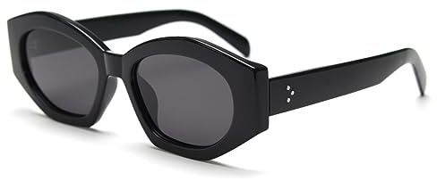 kachawoo Retro Polarisierte Sonnenbrille für Männer Frauen Dicker Rahmen Eyewear Cat Eye Sonnenbrille UV400