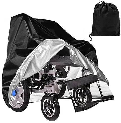 Rollstaubstaubbedeckung wasserdichtes Rollstuhl Regenabdeckung Hochleistungsmobilitätsrollerabdeckung mit Kordelzugbeutel für den Schutz des Innenrangstuhls im Freien 39 * 29 * 39 Zoll